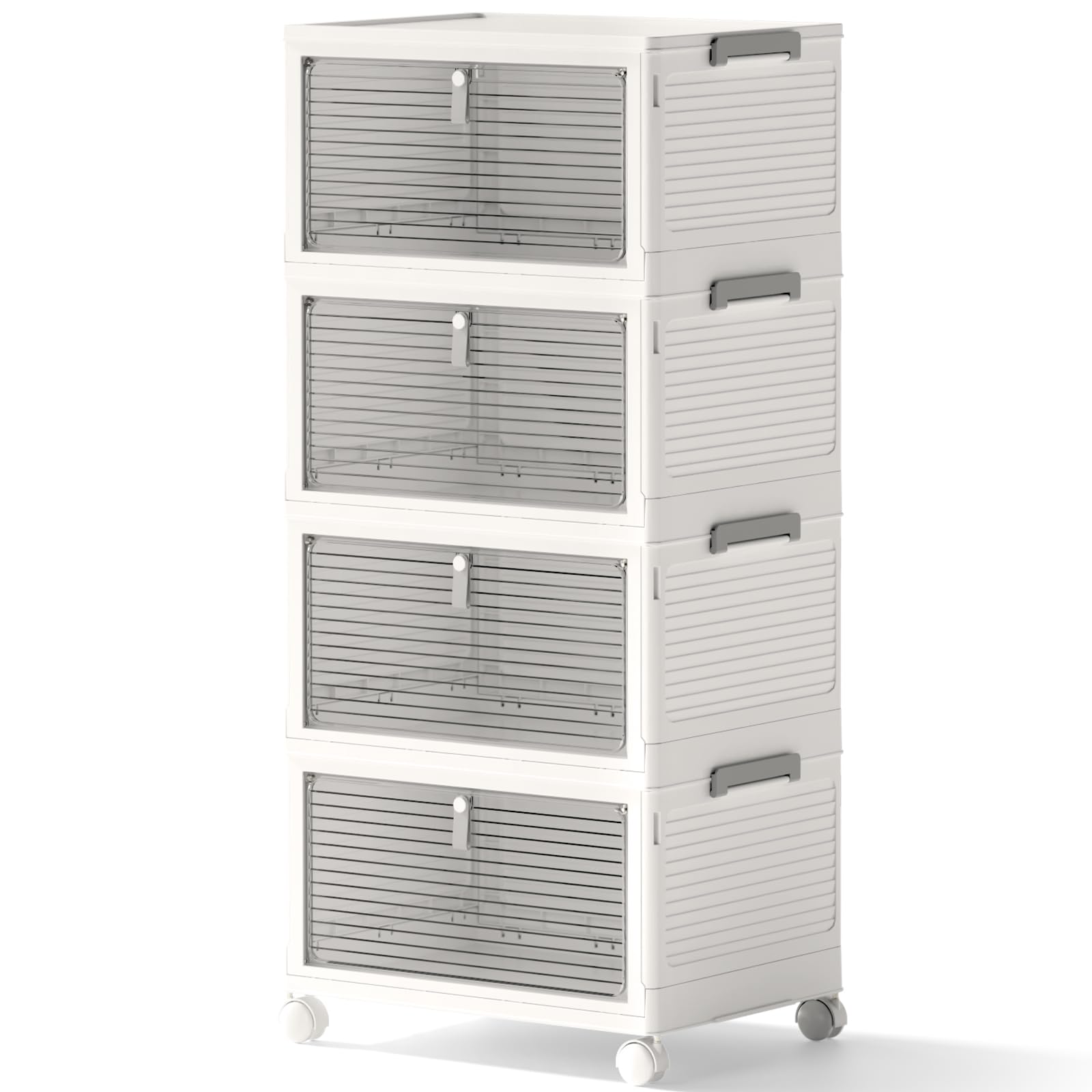 Amazon.com - COLLEFUN Storage Bins with Lids,4 Tier Stackable